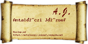 Antalóczi József névjegykártya